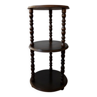 Vintage 3 tier turned wood side table