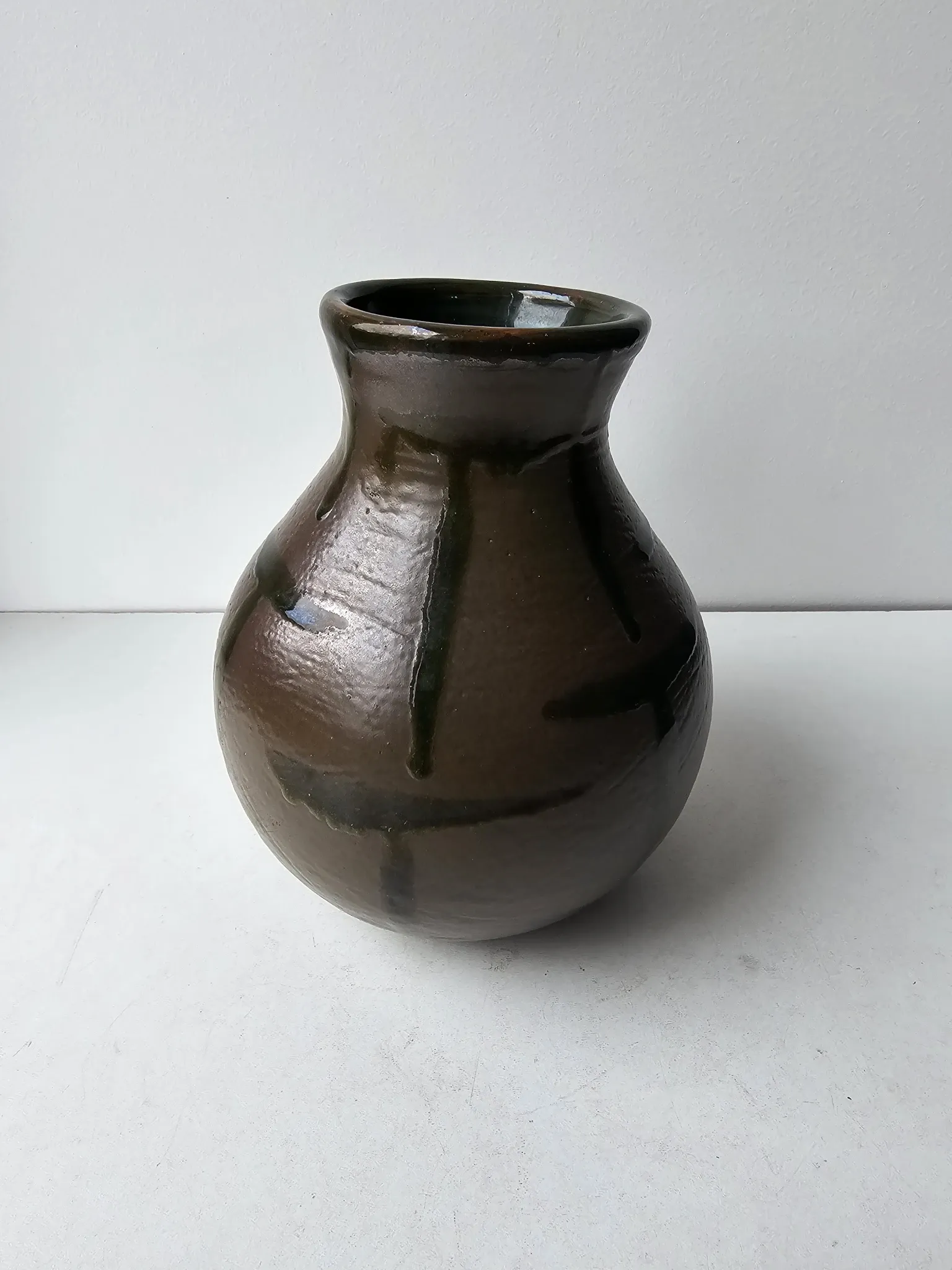 Artisanal vase in glazed stoneware signed Javotte