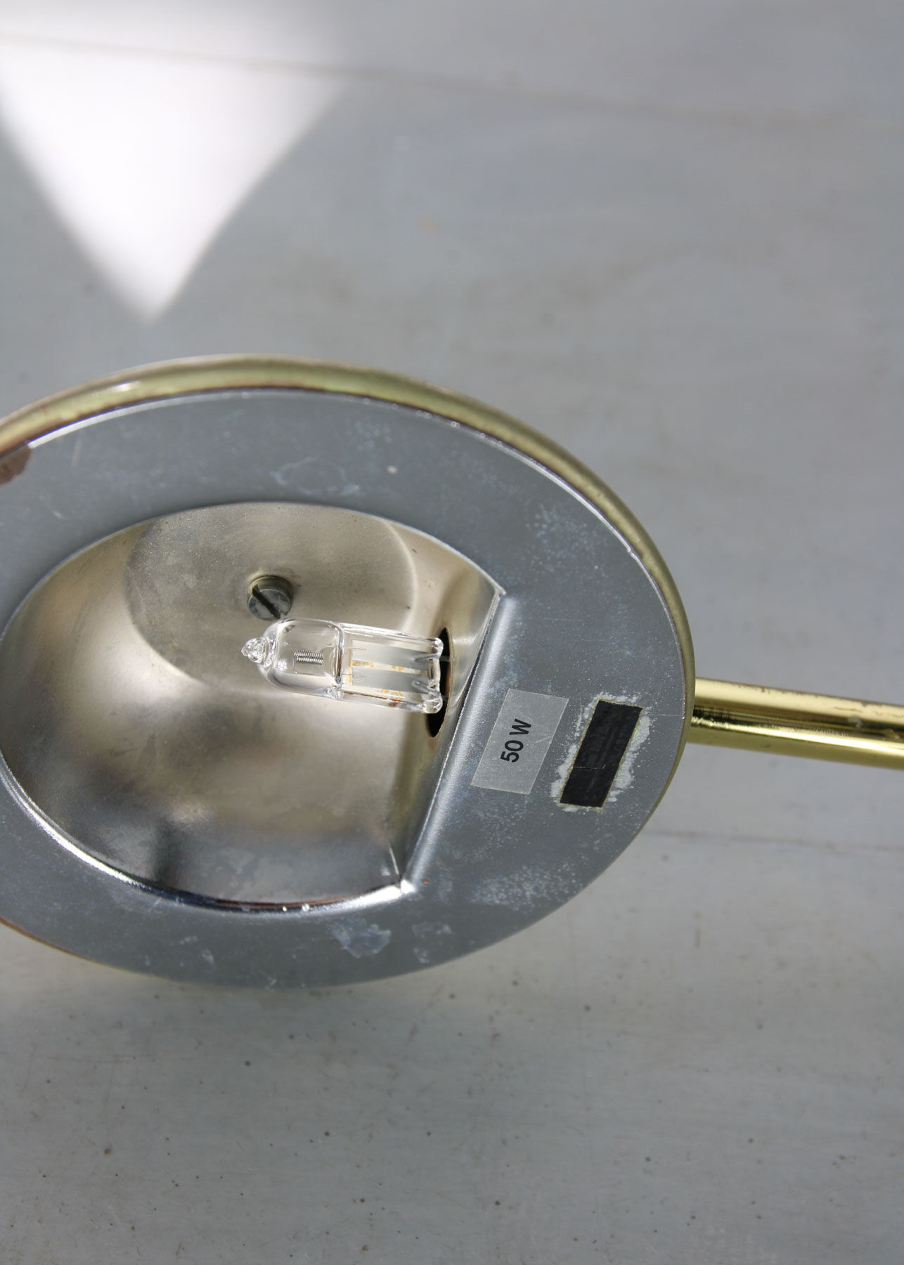 Vintage golden arc table lamp from meblo, 80s