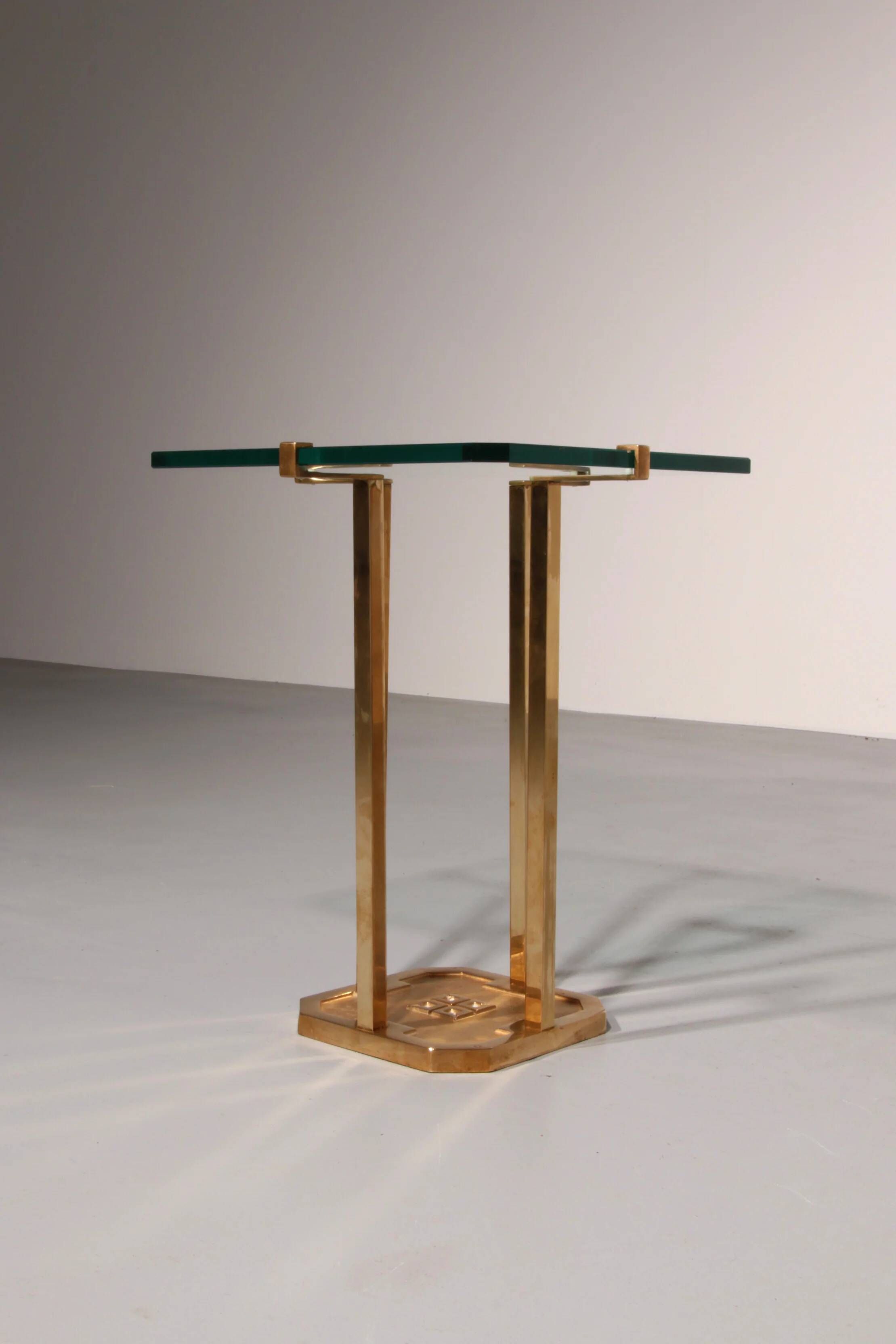 Peter Ghyczy T18 side tables, 1970s design polished brass (40x40x52)