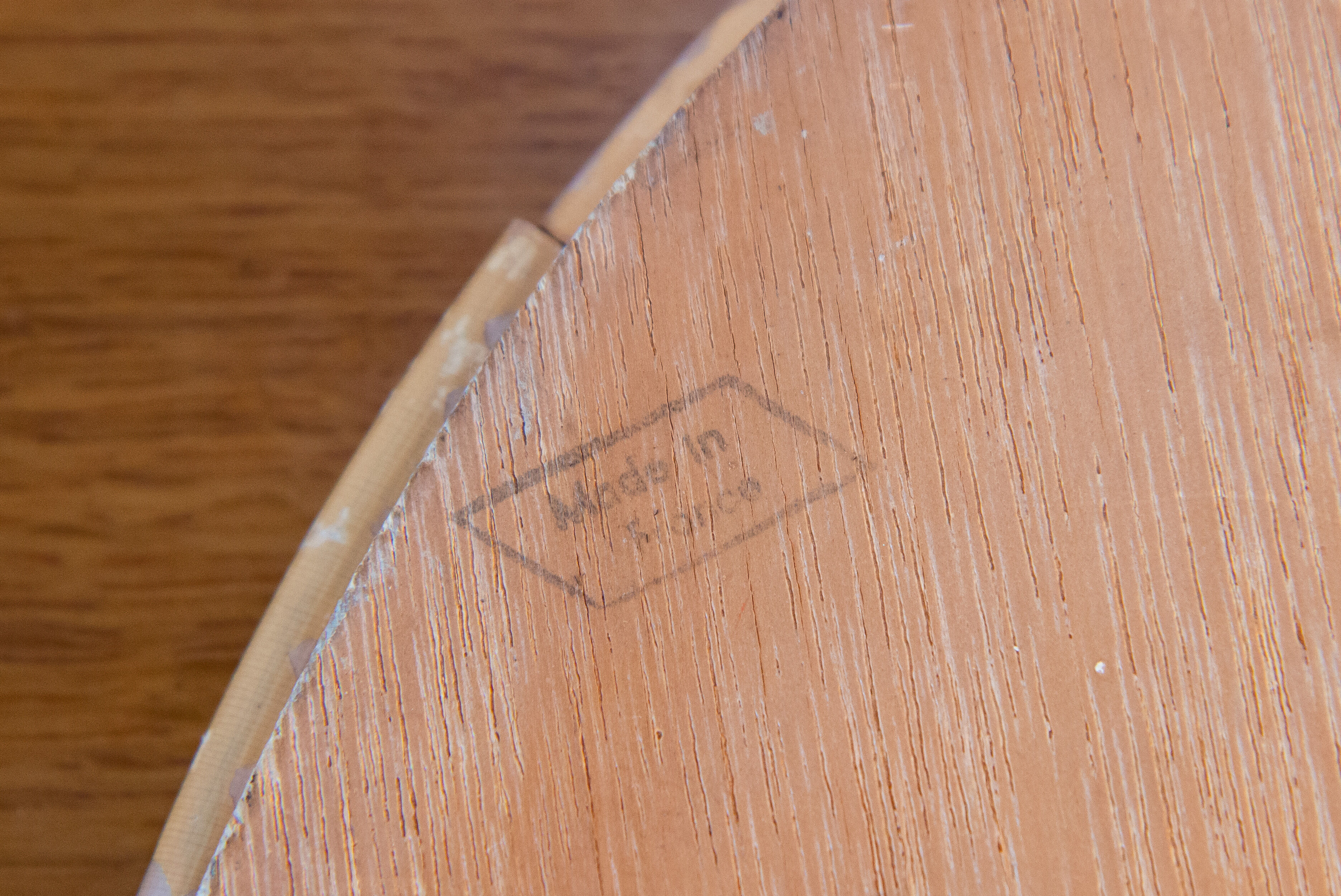 1970 mirror, rattan frame