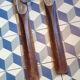 Pair of vintage wooden skis 1.50m