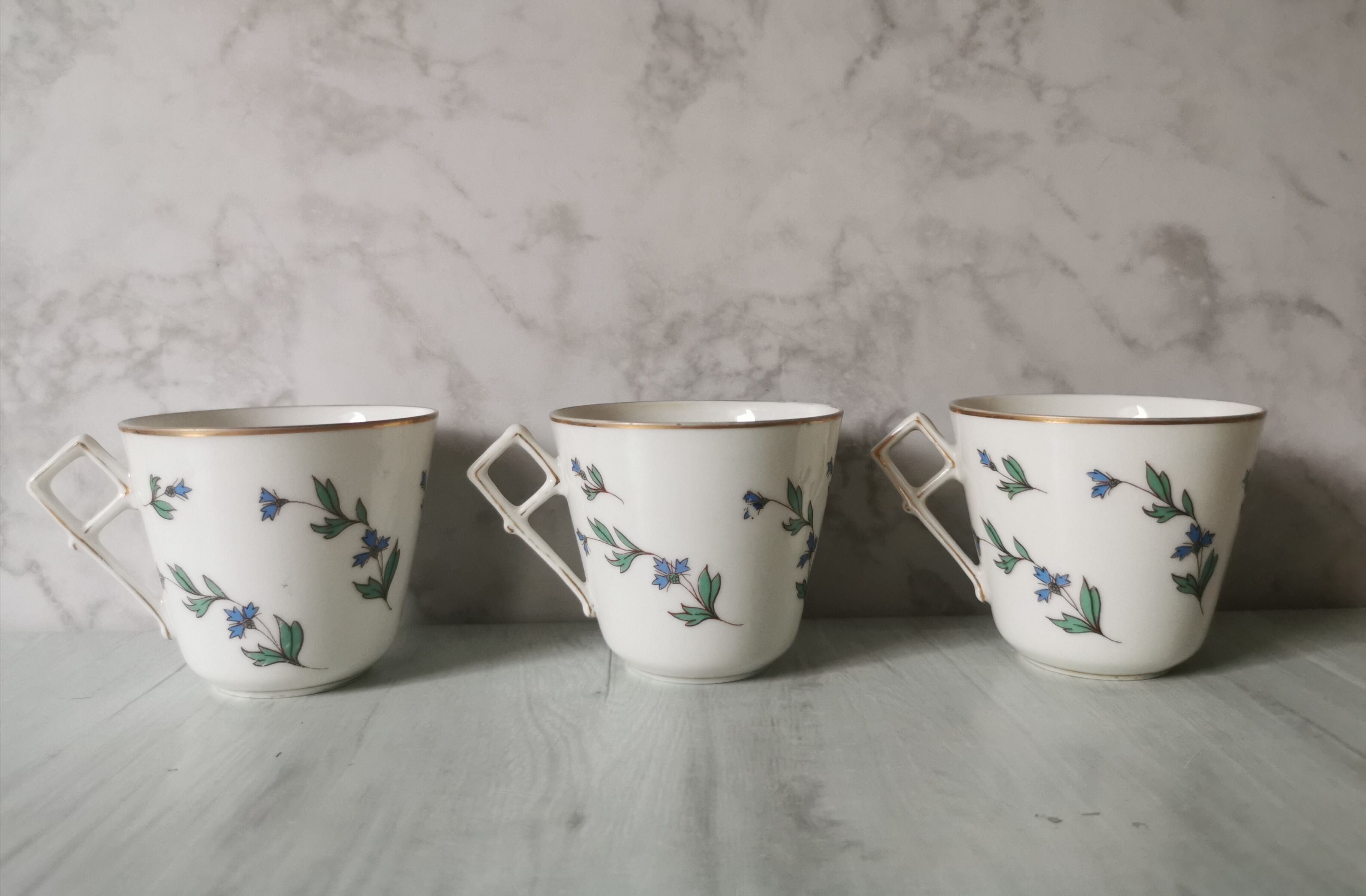 Porcelain barbel tea set Limoges Guérin