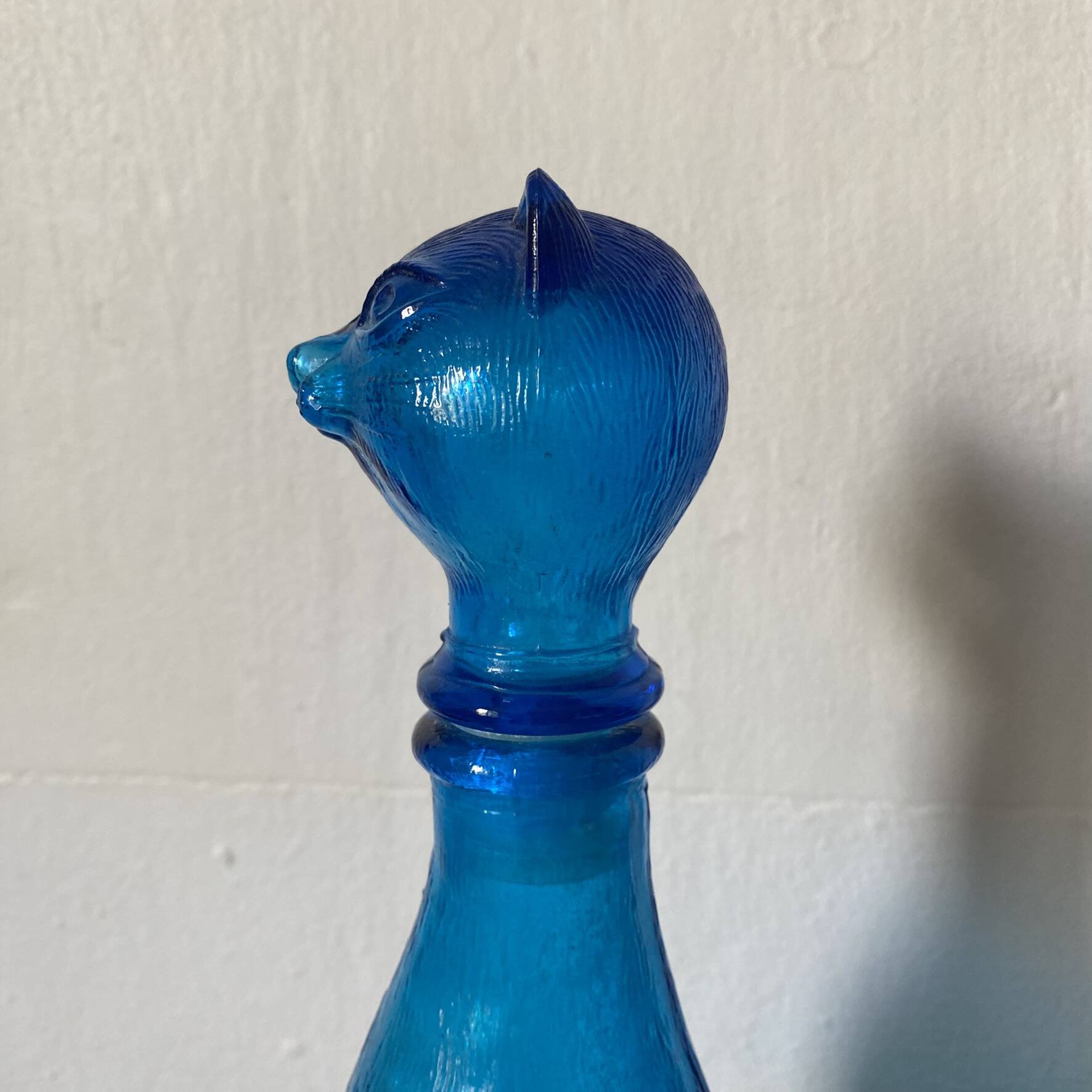 Carafe empoli chat bleu années 60-70