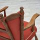 1960s, Scandinavian armchair. Red furniture wool, beech wood.