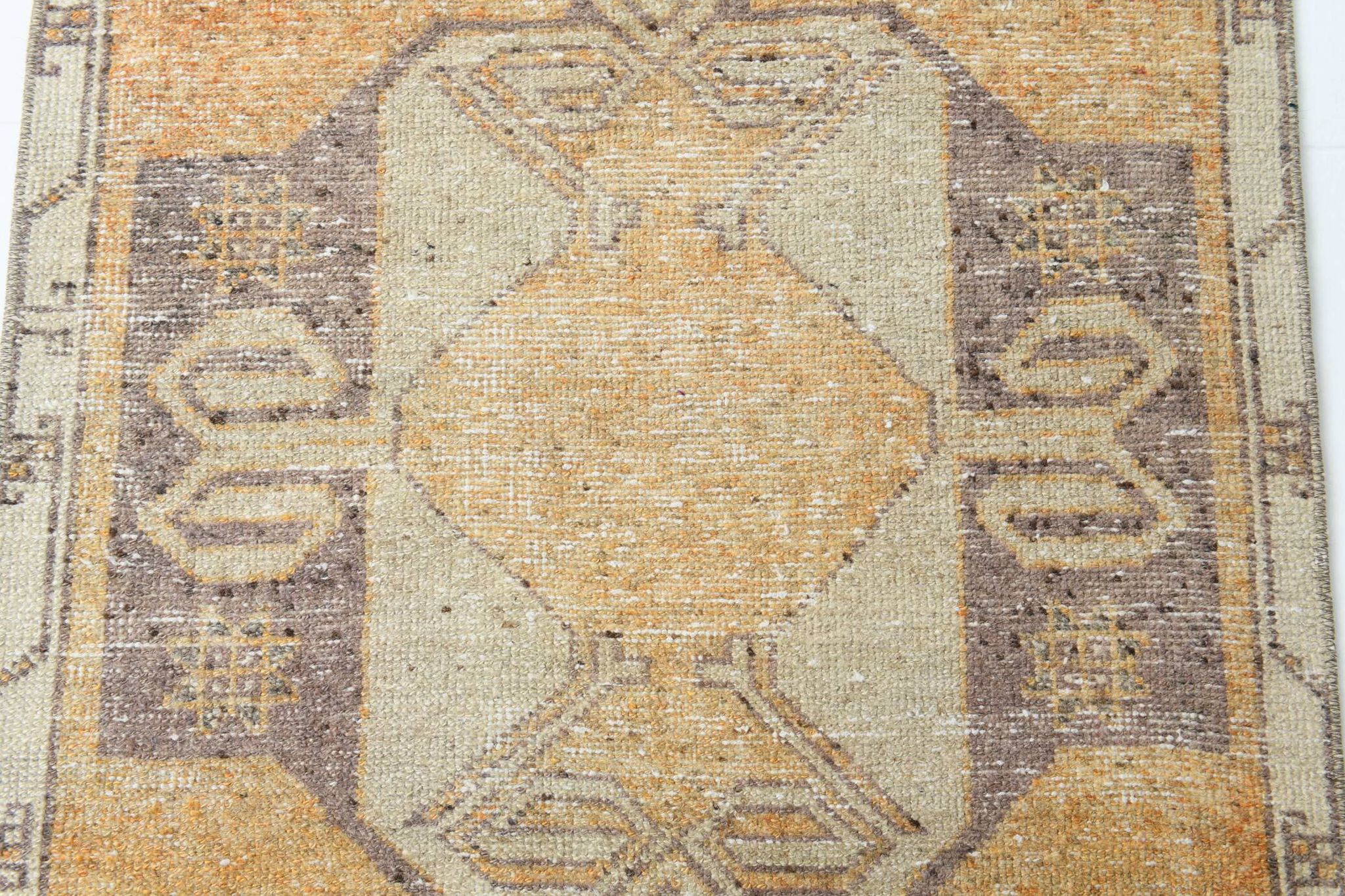3x11 Mustard Brown Oriental Vintage Runner Rug, 85x329Cm