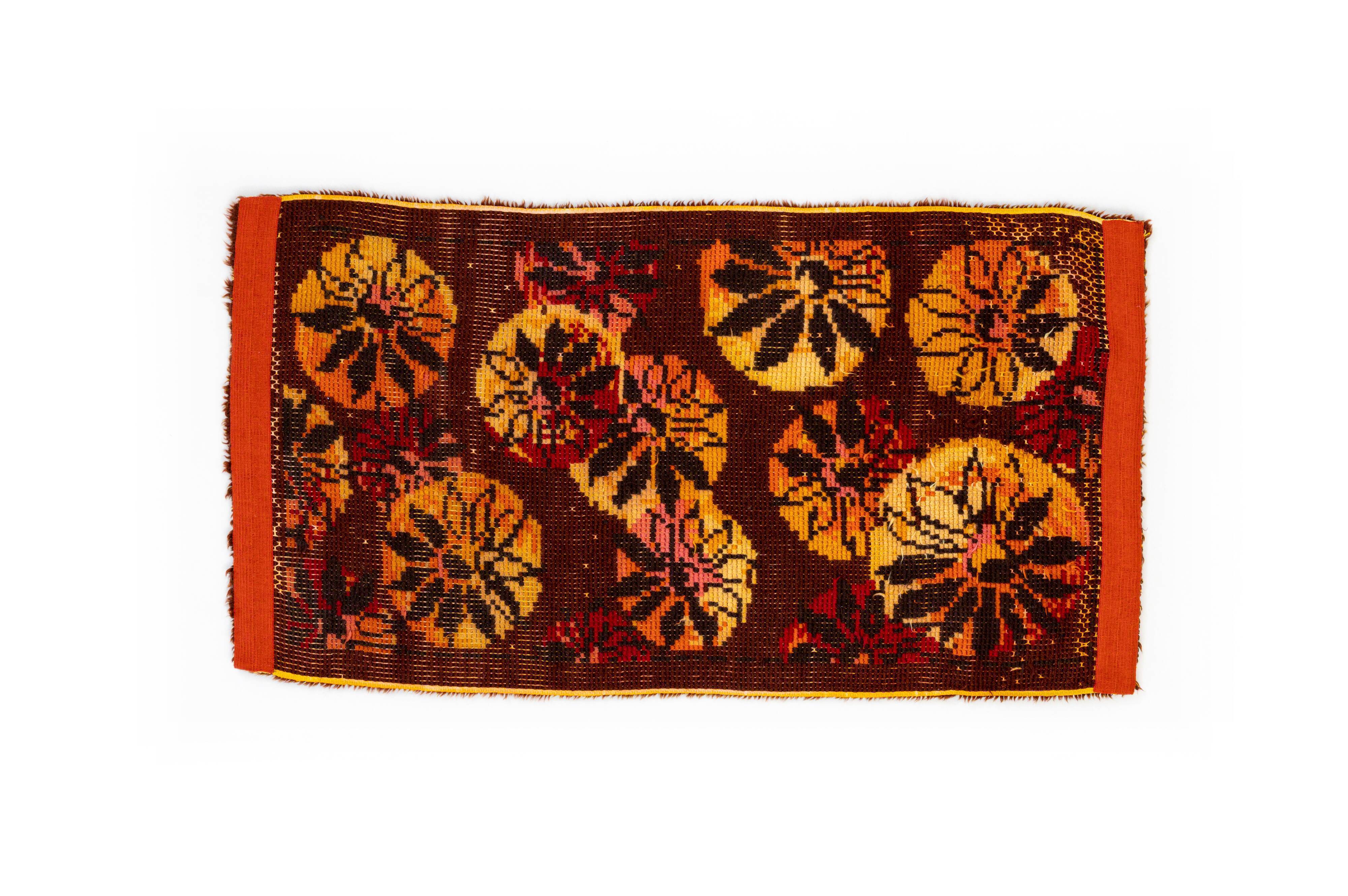 20th century modern long pile rug. 137 x 72 cm