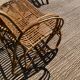 Vintage rattan lounge bench and 2 armchairs
