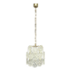 Lustre en laiton et verre pressé des années 1970, Tchécoslovaquie