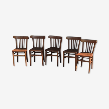 Set de 5 chaises bistrot vintage