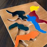 Wooden puzzle dog pattern