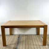 Extendable table in solid oiled elm by maison regain 1970