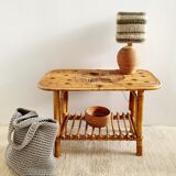 Coffee table in rattan marquetry 1960