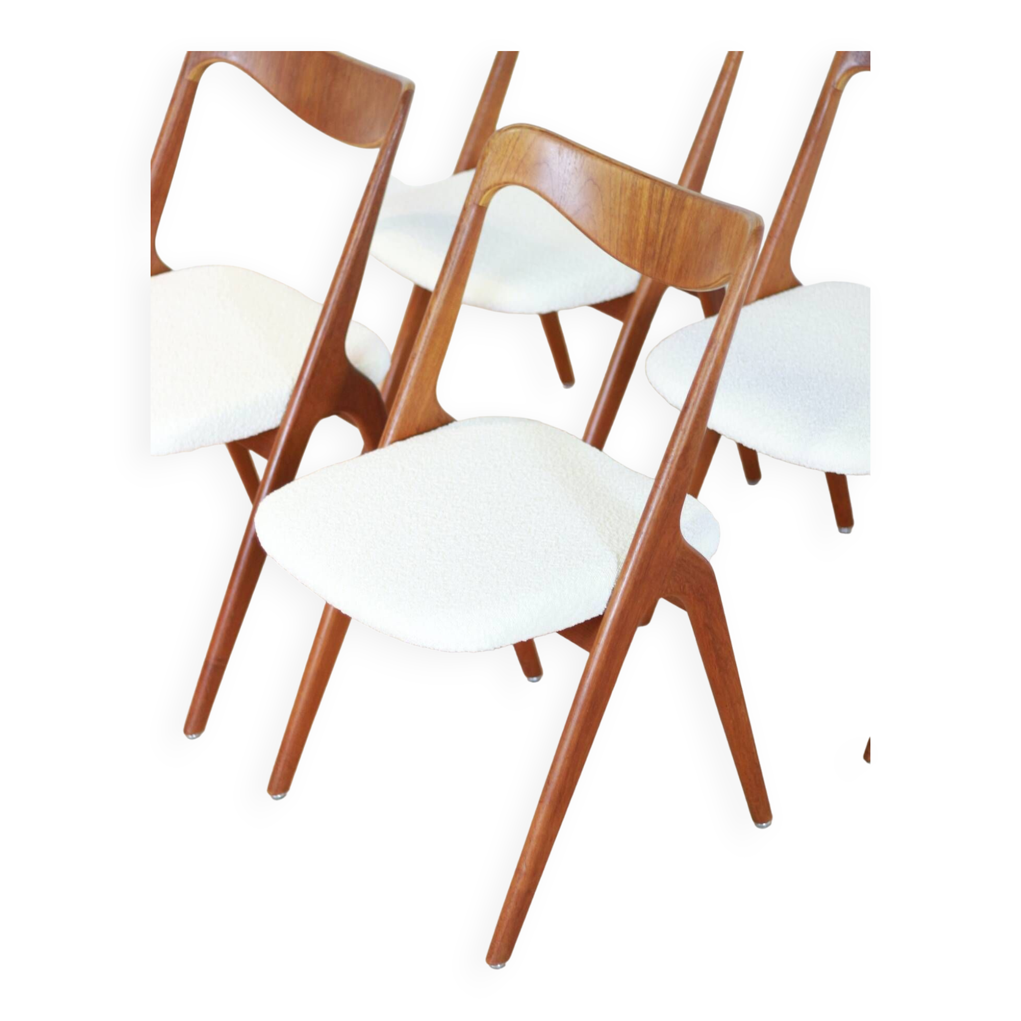 Set Bouclé diningchairs Albin Johansson and Sons