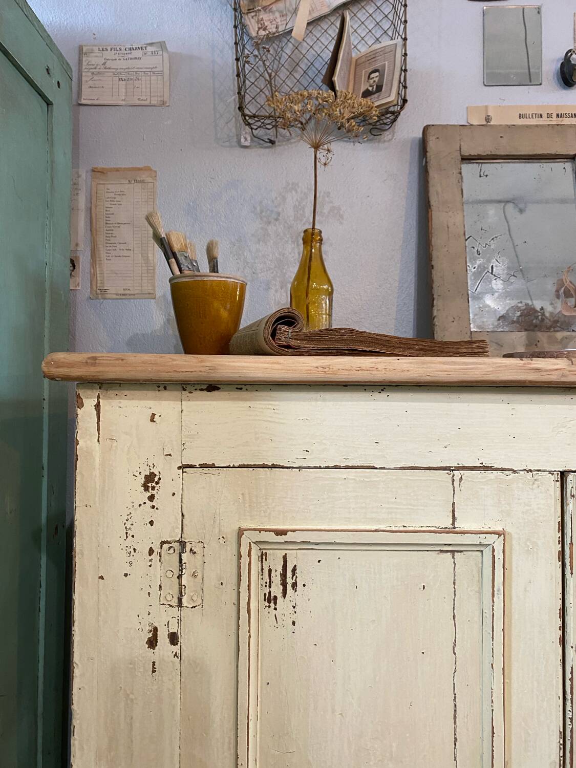 Beige patinated sideboard