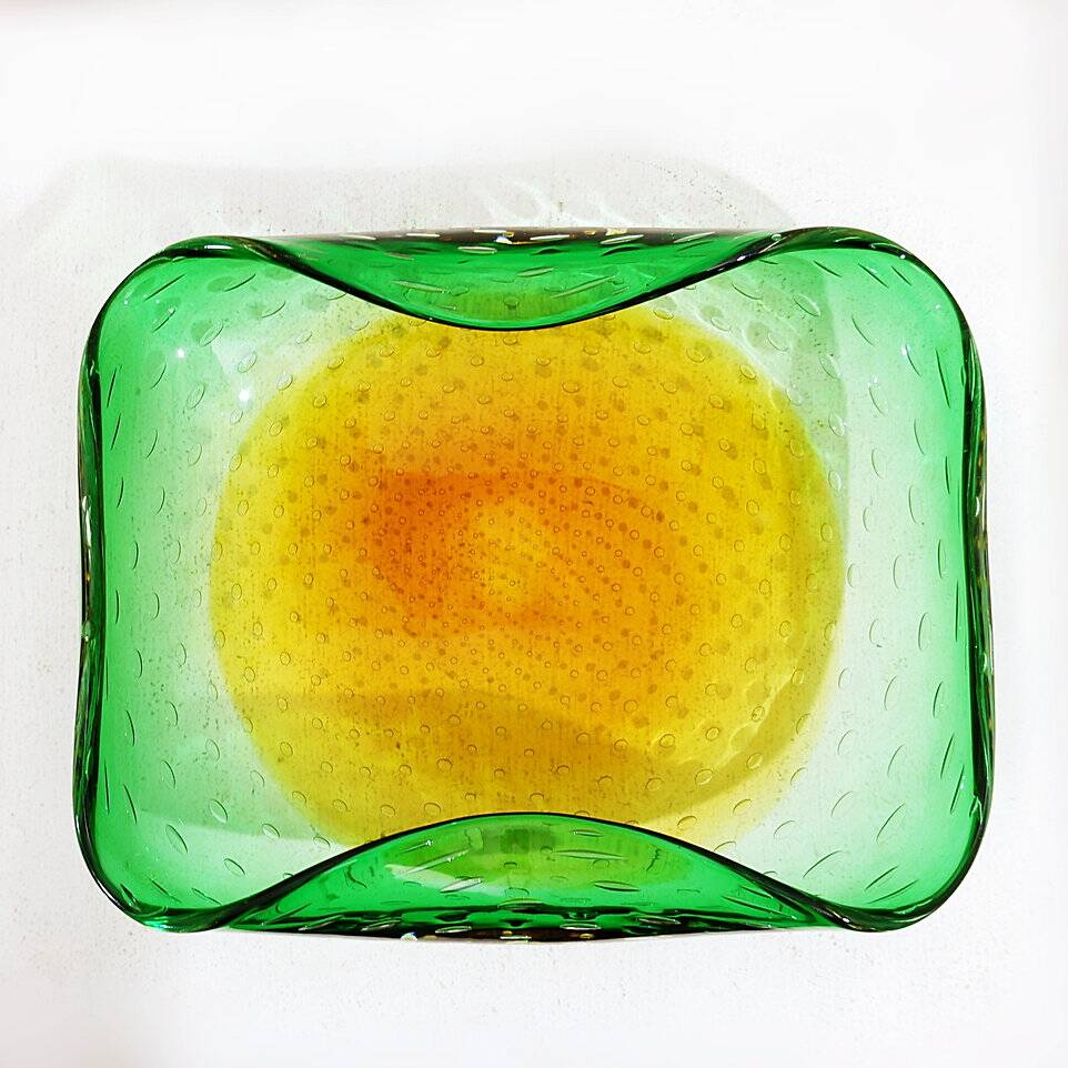 Murano glass ashtray bowl coated glass - 1960s