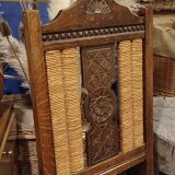 Straw chair with straw back
