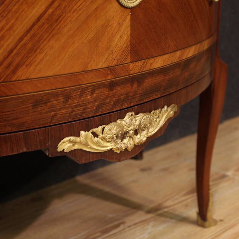 French Louis XVI Style Half-Moon Commode