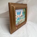 Signed painting Oil on cardboard dimensions: height -25cm- width -30cm-