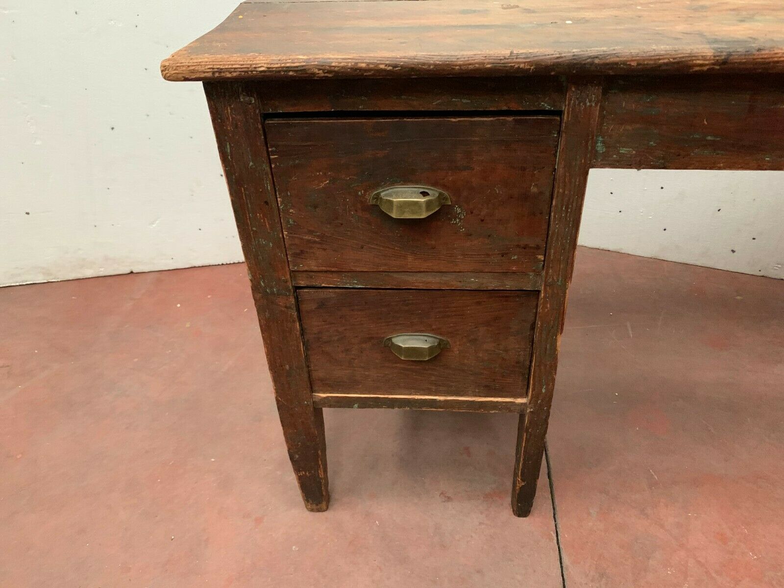 Rustic desk in solid fir tray wood 19th century