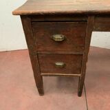 Rustic desk in solid fir tray wood 19th century