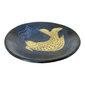 Decorative vintage ceramic “golden fish” dish