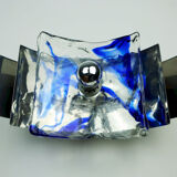 Mid century sconce glass metal chrome murano ice glass