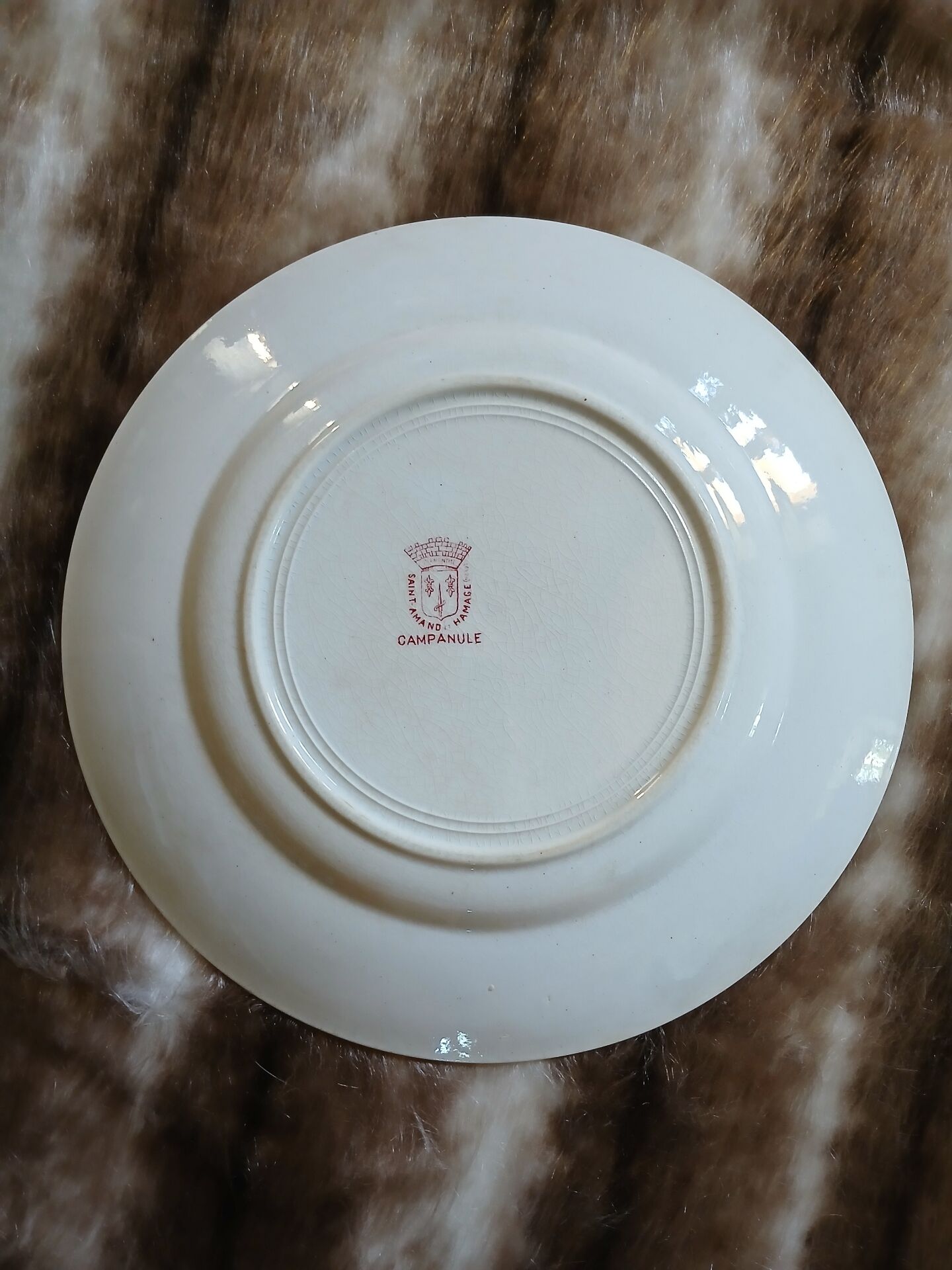 13 mismatched flat plates in ironstone