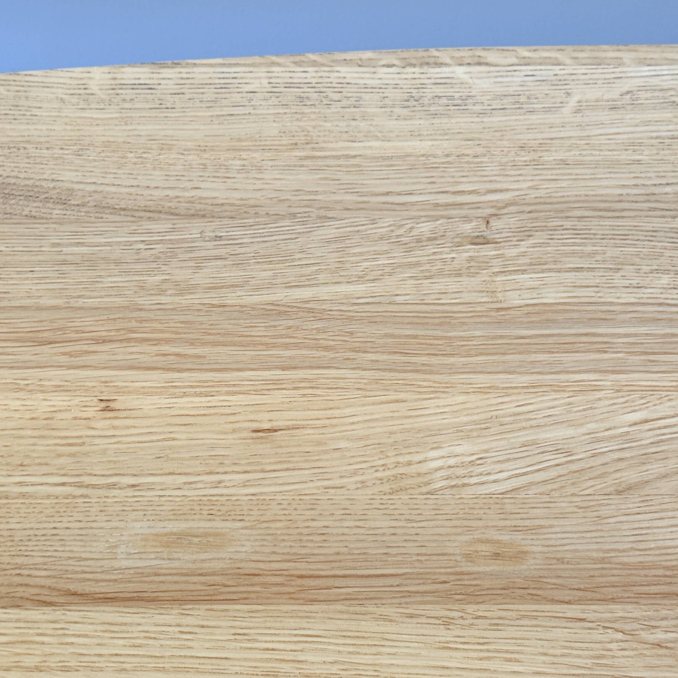 Organic oak dining table with steel matrix base, Hjort Knudsen