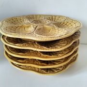 5 Sarreguemines caramel shell plates, 1950s