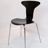 A set of 6 black Munkegaard designed by Arne Jacobsen in 1955.