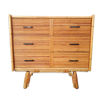 Commode en rotin vintage