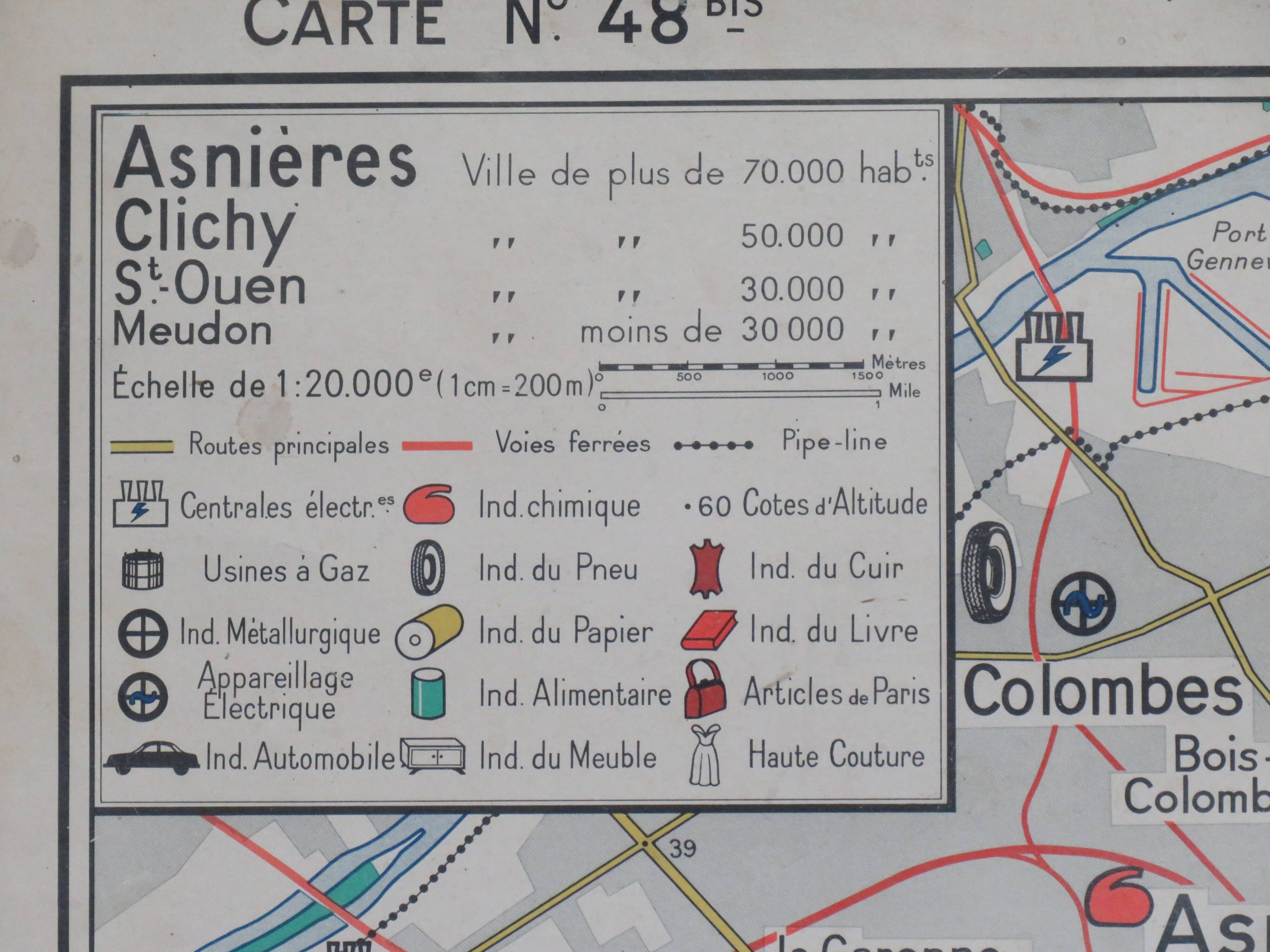 Old school map France/Paris No.48 Hatier edition