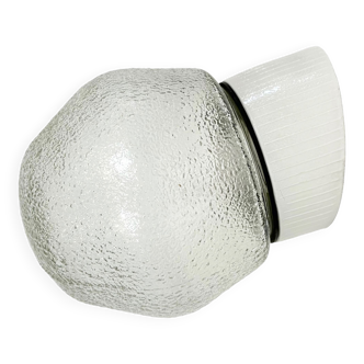 Vintage White Porcelain Wall Light, 1970s