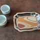 Metal egg cup set