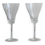 Deux verres à liqueur en cristal ciselé