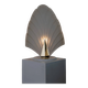Large vintage Murano glass table lamp – leaf-shaped glass – white, gold metal base – Italy 1980s