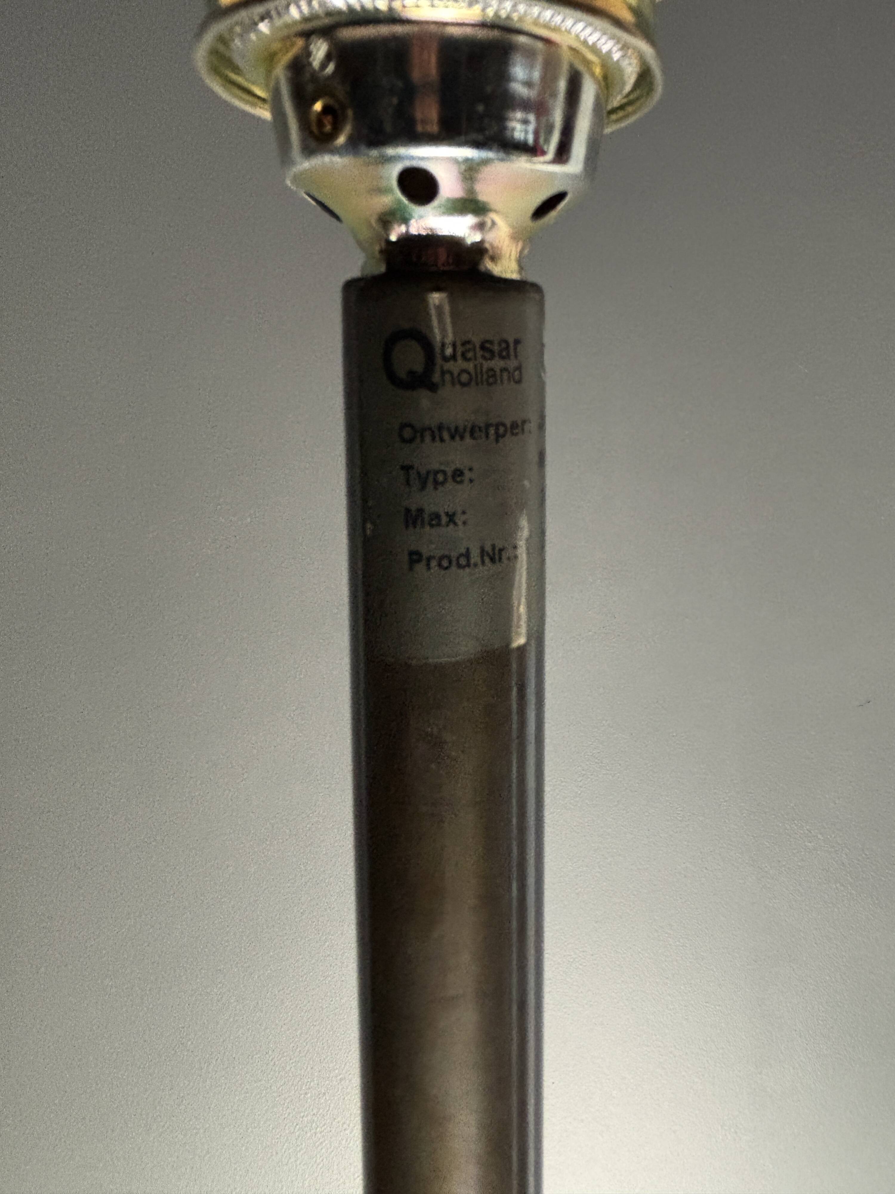 Brutalist bronze floor lamp, Dutch design by Jan des Bouvrie for Quasar