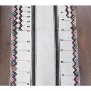 Vintage Turkish Hand-Knotted Wool Cotton White Kilim Runner Rug 71x157
