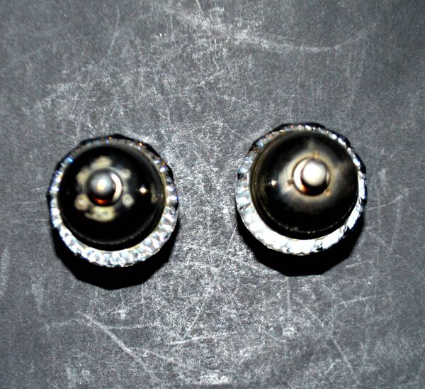 Lot de 2 salières anciennes en cristal taillé de Swarovski signées