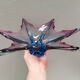 Murano Glass bowl with "leaf" shape in blue/purple/pink/transparent colors
