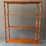 Large old wall shelf in turned wood, Napoleon III / XIXth era