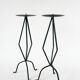 Pair of sculptural wrought iron candle holders, brutalist, 1970.