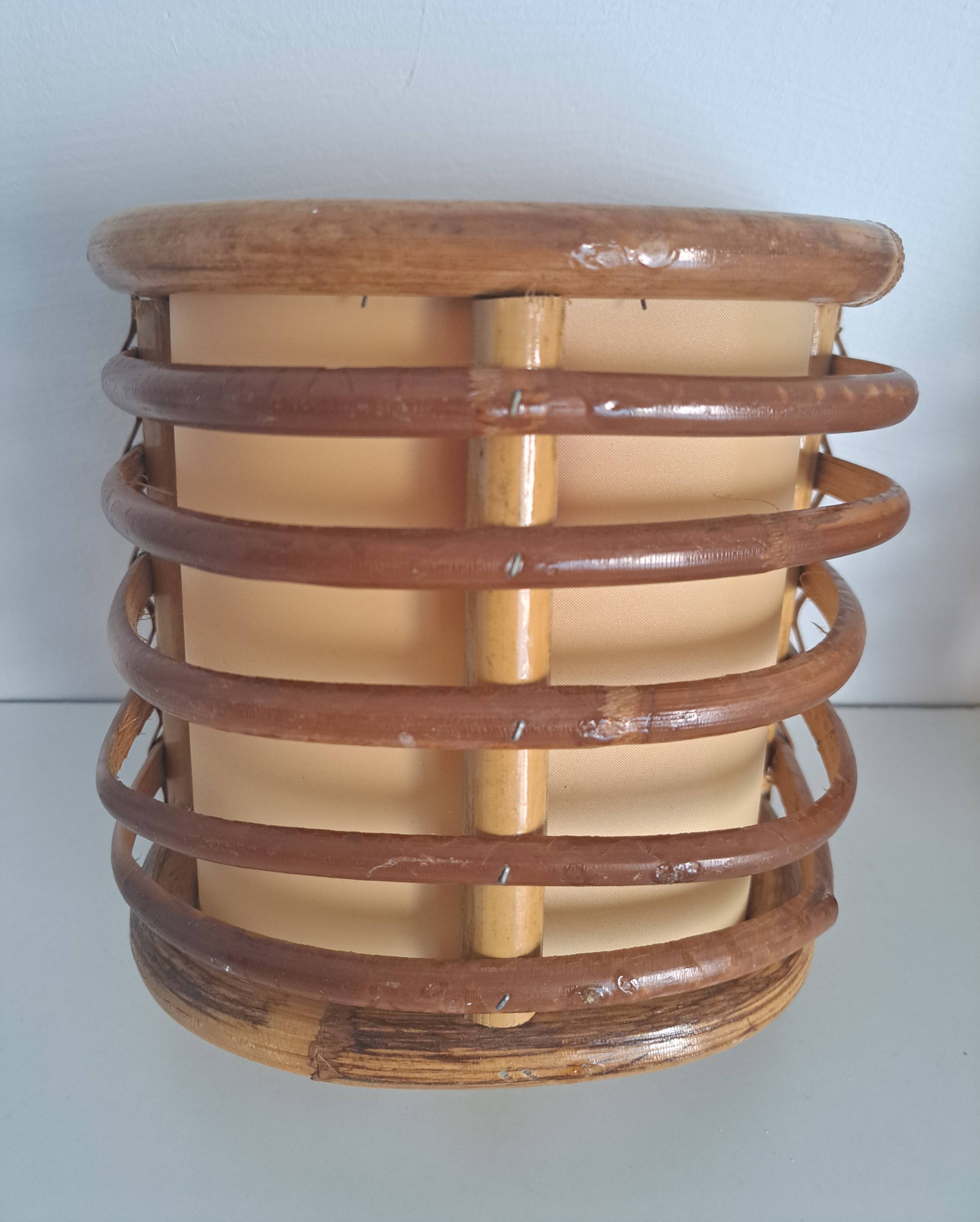 Pair of vintage bamboo sconces