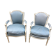 Pair of blue Louis XVI style armchairs