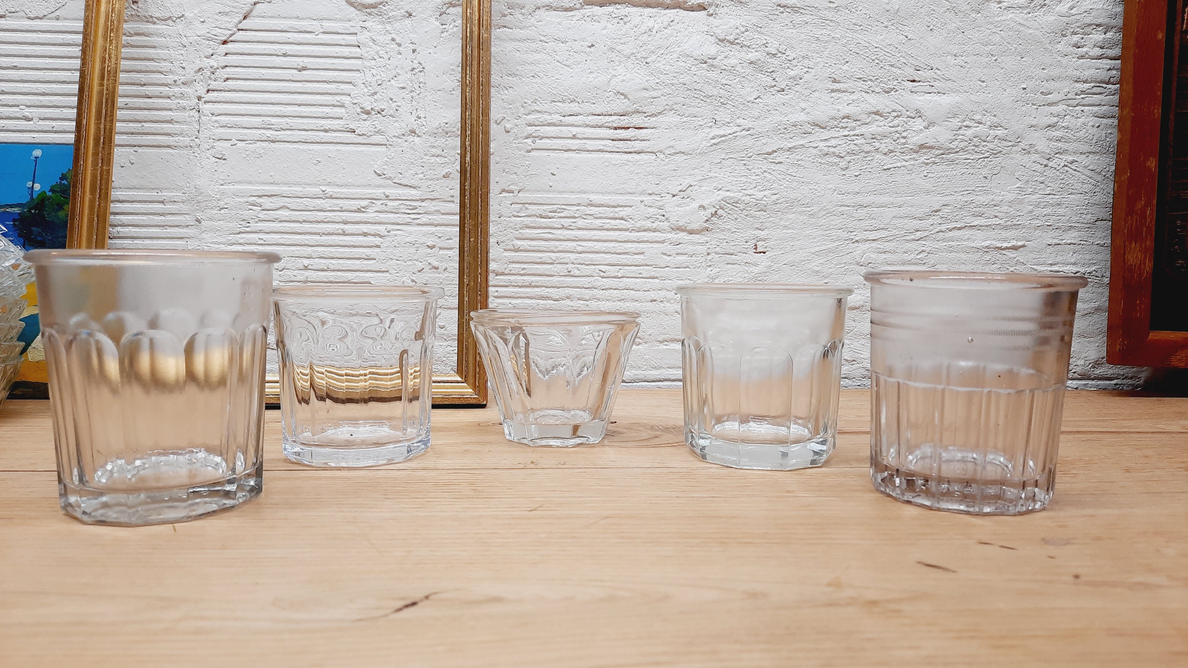 Lot 5 antique jam jars