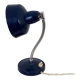 Lampe de chevet flexible en tôle laquée bleue et en inox,  édition des années 70.