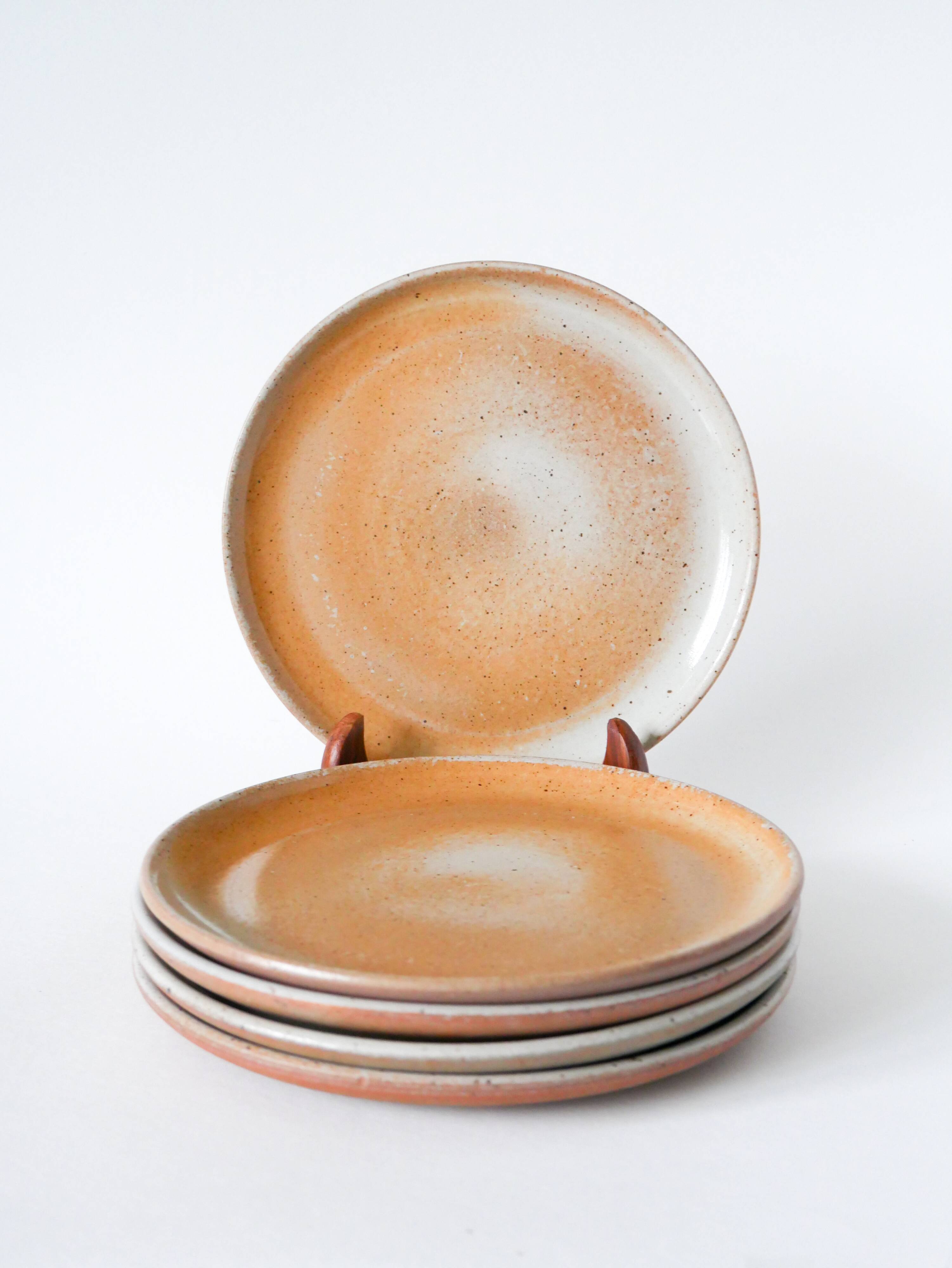 Set of 5 Marais stoneware dessert plates, 1960