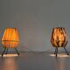 Pair of table lamps with plastic shades and tripod base, 1960s, Italy