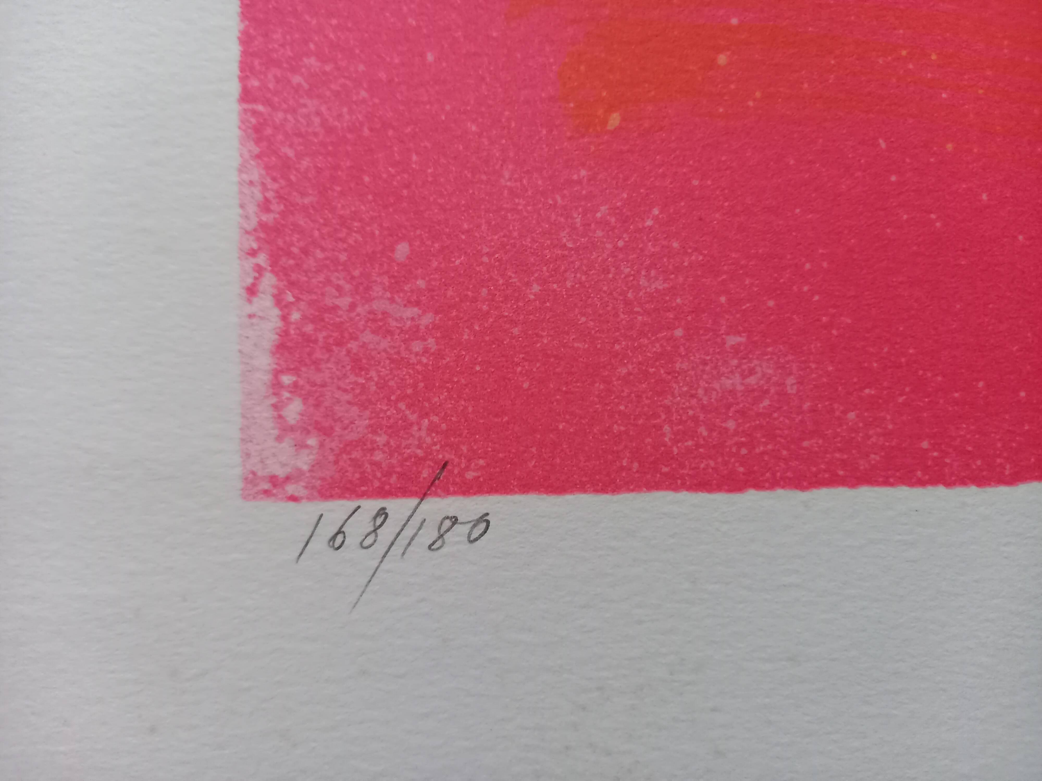 Original lithograph by Paul Guiramand (1926-2007) "Cavaliers".